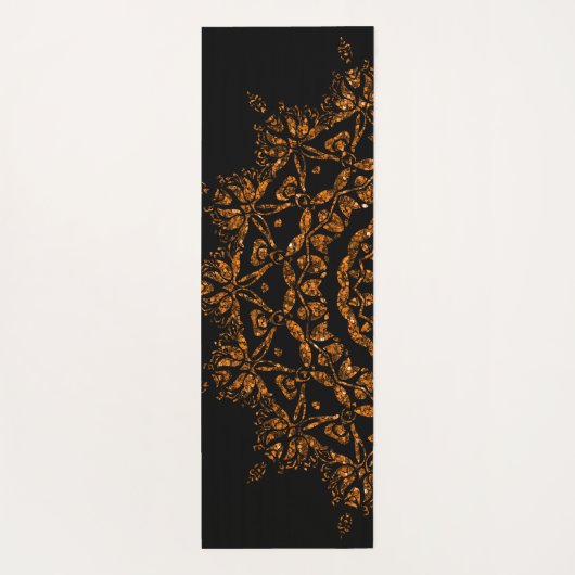 Zwarte gouden achtergrond yogamat (Achterkant)