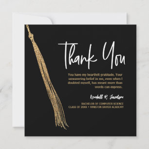 Zwarte Gouden Afstudeer Creatieve kwast afstudeerh Bedankkaart