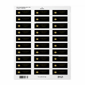 Zwarte Gouden Afstudeer Retouradres Etiket (Full Sheet)