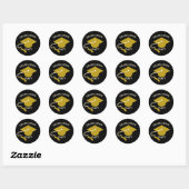 Zwarte Gouden Afstudeerfeest Sticker Bewerkbaar (Vel)