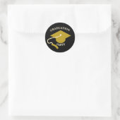 Zwarte Gouden Afstudeerfeest Sticker Bewerkbaar (Tas)