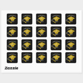Zwarte Gouden Afstudeerfeest Sticker Bewerkbaar (Vel)