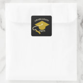 Zwarte Gouden Afstudeerfeest Sticker Bewerkbaar (Tas)
