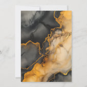 Zwarte gouden alcohol inkt boog 70e verjaardag voo kaart (Achterkant)