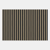 Zwarte gouden anananas Polka Dots Stripes Solid Inpakpapier Vel (Voorkant 3)