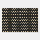 Zwarte gouden anananas Polka Dots Stripes Solid Inpakpapier Vel (Voorkant 2)