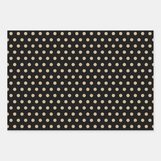 Zwarte gouden anananas Polka Dots Stripes Solid Inpakpapier Vel (Voorkant 2)