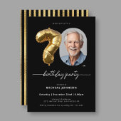 Zwarte gouden ballon 70e verjaardag kaart