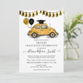 Zwarte gouden ballonnen op Afstuderen Kaart (Staand voorkant)