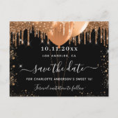 Zwarte gouden ballonnen van 16 partijen, met uitzo aankondigingskaart (Voorkant)