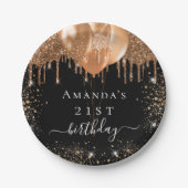 Zwarte gouden ballonnen van de Birthday Papieren Bordje (Voorkant)