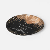 Zwarte gouden ballonnen van de Birthday Papieren Bordje (Gekanteld)