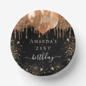 Zwarte gouden ballonnen van de Birthday Papieren Kommen (Voorkant)