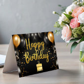 Zwarte gouden ballonnen Zakelijke verjaardagskaart