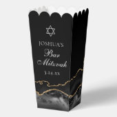 Zwarte Gouden Bar Mitzvah-feestpopcorn op maat Bedankdoosjes (Voorkant)