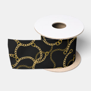 Zwarte Gouden Barokketting Luxe Satijnen Lint