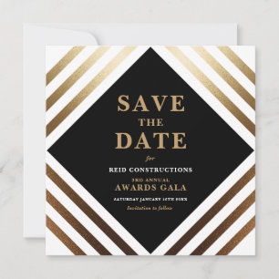 Zwarte Gouden BedrijfsGala Save the Date Kaart