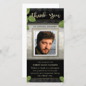 Zwarte Gouden Bladeren Foto Aangepaste Dank Je Kaa Bedankkaart (Voorkant / Achterkant)