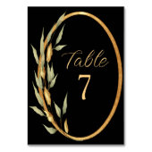 Zwarte Gouden Bladeren Tafelnummer (Achterkant)