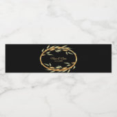 Zwarte Gouden Bladeren Waterfles Label Waterfles Etiket (Enkel label)