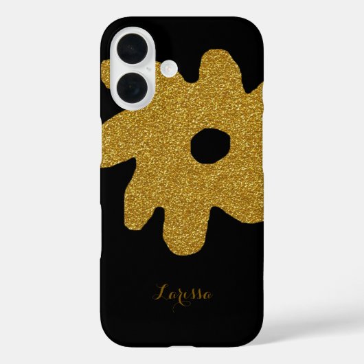 zwarte gouden bloem Case-Mate iPhone case (Achterkant)