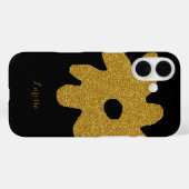 zwarte gouden bloem Case-Mate iPhone case (Achterkant (horizontaal))