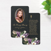 Zwarte Gouden Bloem Foto Herdenkings Gebedskaarten Visitekaartje (Bureau)