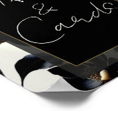 Zwarte Gouden Bloemige Beige Trouwcadeaukaarten Bo Poster (Hoek)