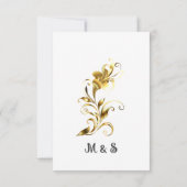 Zwarte Gouden Bloemige Geometrische Monogram Achte Save The Date (Achterkant)
