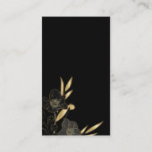 Zwarte gouden bloemtypografie plaatskaartje (Achterkant)