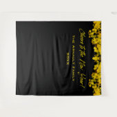 Zwarte Gouden Bokeh Lichtjes Klinken op Nieuwjaar Wandkleed (Voorkant (horizontaal))