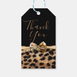Zwarte Gouden Boog Luipaard Jachtluipaard Dierenpr Cadeaulabel