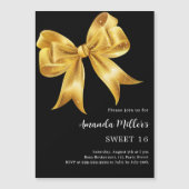 Zwarte gouden boog luxe Sweet 16 Magnetische Uitnodiging (Voorkant)