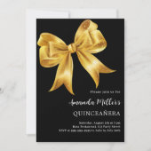 Zwarte gouden boog Quinceanera luxe Kaart (Voorkant)