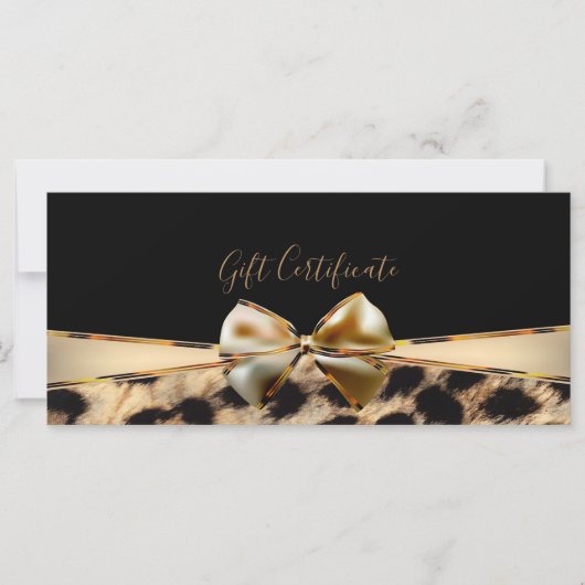Zwarte Gouden Boogluipaard Jachtluipaard Cadeaubon (Voorkant)