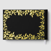 Zwarte gouden botanische trouw  gastenboek (Achterkant)