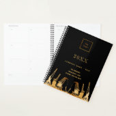 Zwarte gouden bouwkranen business logo 2025 planner (Display)