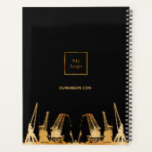 Zwarte gouden bouwkranen business logo 2025 planner (Achterkant)