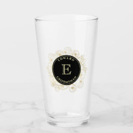 Zwarte Gouden Bruidsjonker Pintglas Cadeau Glas