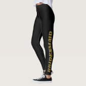 Zwarte Gouden Bruidsmeisje Moedig Aangepaste Trouw Leggings (Links)