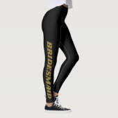 Zwarte Gouden Bruidsmeisje Moedig Aangepaste Trouw Leggings (Rechts)