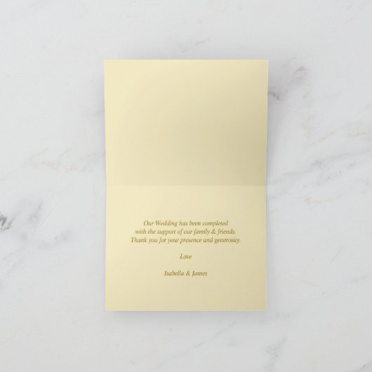 Zwarte gouden bruiloft bedankkaart (Binnen)