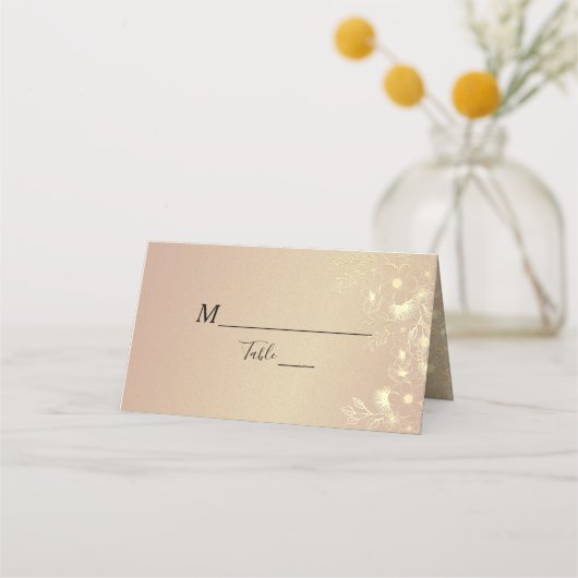 Zwarte gouden bruiloft plaatskaartje (Voorkant)