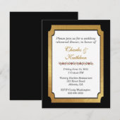 Zwarte & gouden bruiloft repetitie kaart (Voorkant / Achterkant)