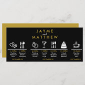 Zwarte gouden bruiloft tijdlijn Welkomsttas Opmerk (Voorkant / Achterkant)