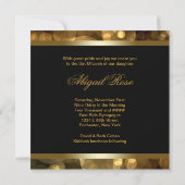 Zwarte Gouden Bubbles Bat Mitzvah Kaart (Achterkant)