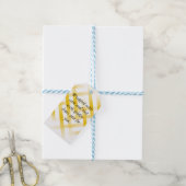 Zwarte & Gouden Cadeaubijsluiter – Eigen Tekst Cadeaulabel (Met Touw)