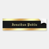 Zwarte Gouden Calligraphy Tekst Nostalgische Sjabl Bumpersticker (Voorkant)