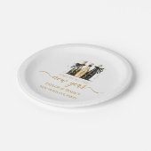 Zwarte Gouden Champagne Proost op Nieuwjaarsfeest Papieren Bordje (Gekanteld)