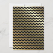 Zwarte Gouden Chevron Verrassings Verjaardagsdiner Kaart (Achterkant)